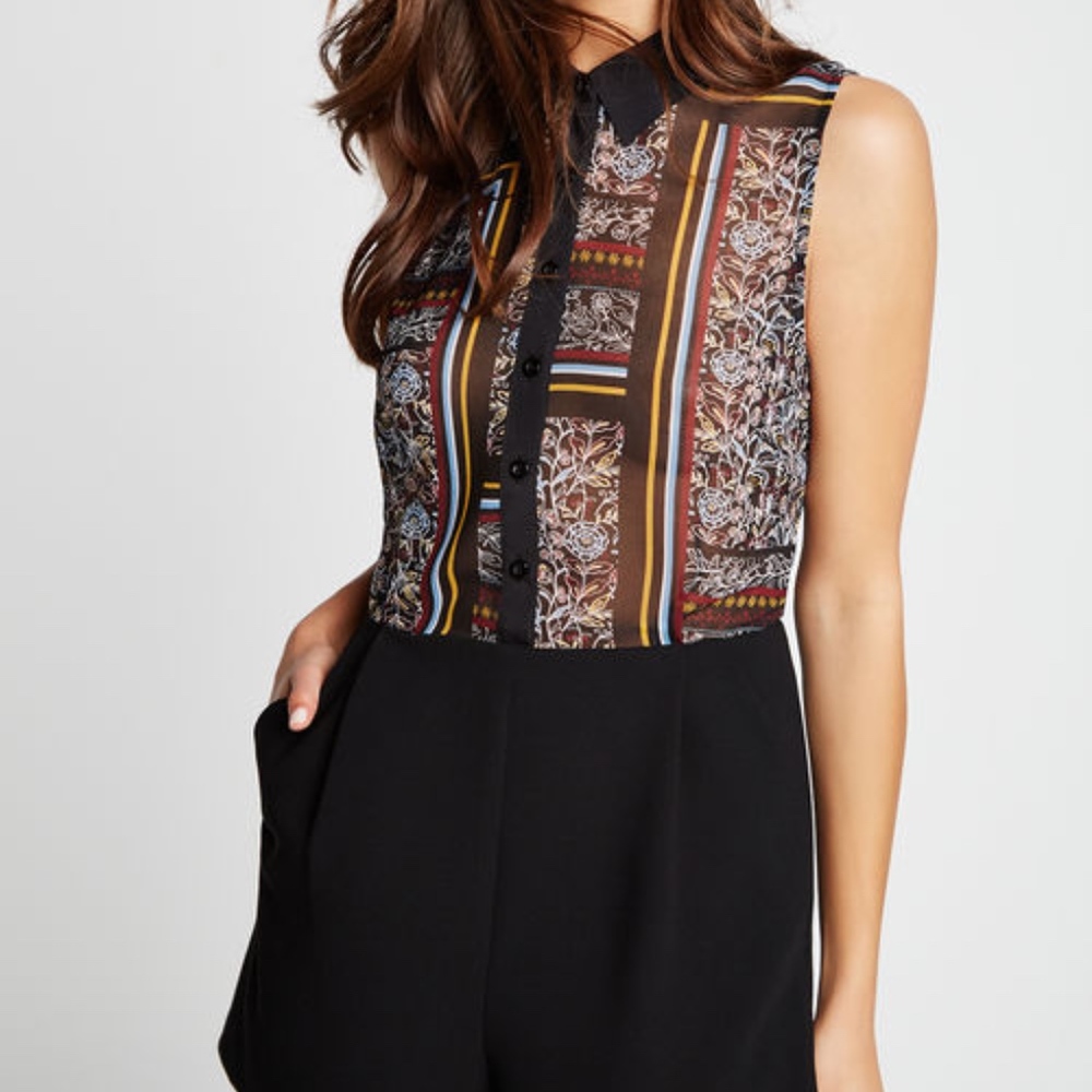 BCBGeneration Romper with patterned top